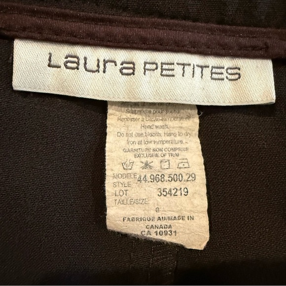 Laura Petite Flare Skirt A-Line Brown Midi Flowy Side Zipper Office Size 8 - Picture 9 of 10